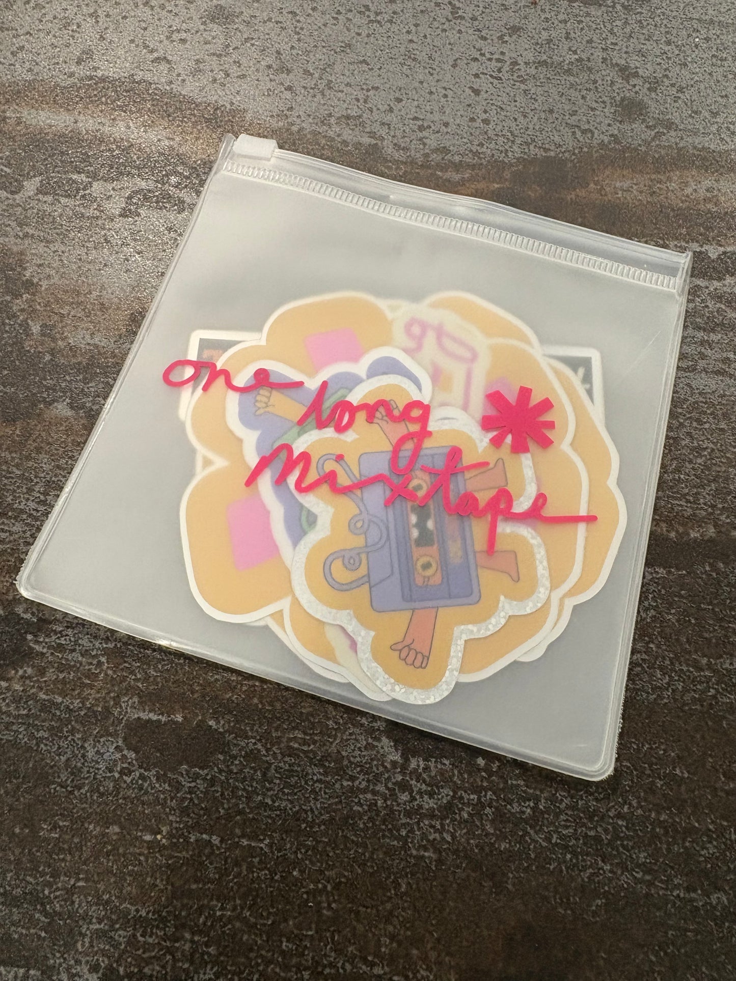 One Long Mixtape Sticker Pouch